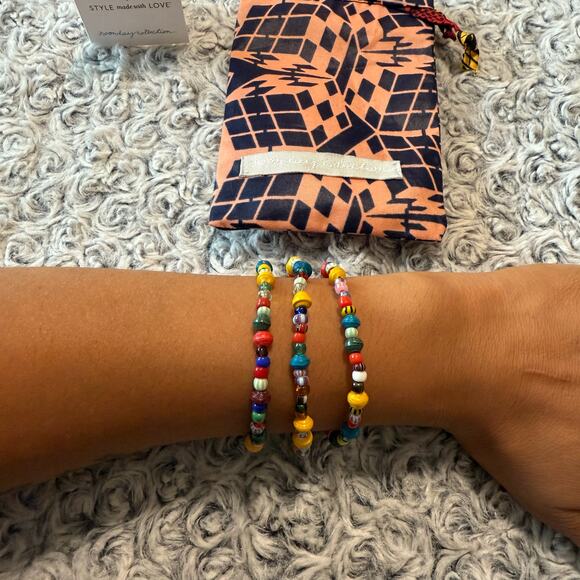 Noonday Collection Jewelry - Noonday Collection Stack Bracelets Set of Three Colorful Made in Thailand New